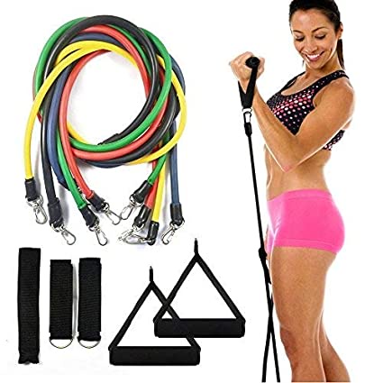 JS-7 Resistance Bands 11 in 1 Set Tali Pembantu Resistance Tube Elastic Fitness Gym Resistance Bands 11 in 1 Set Tali Pembantu Fitness Gym Power Laris_unik