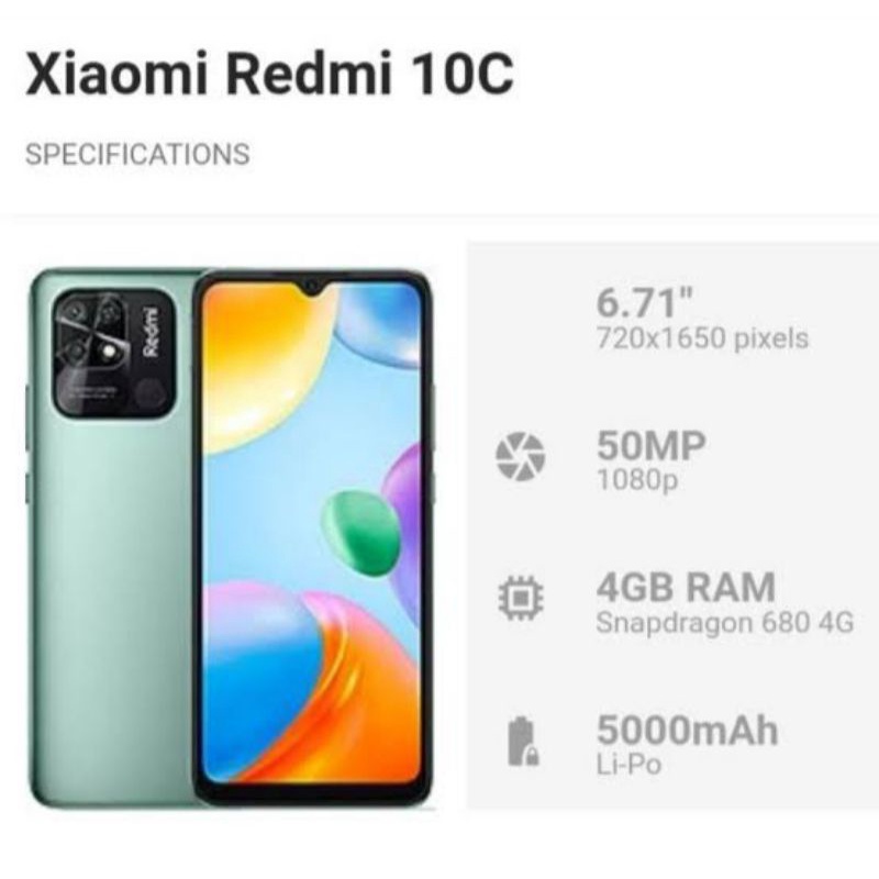 Redmi 10c 4/64 Garansi resmi