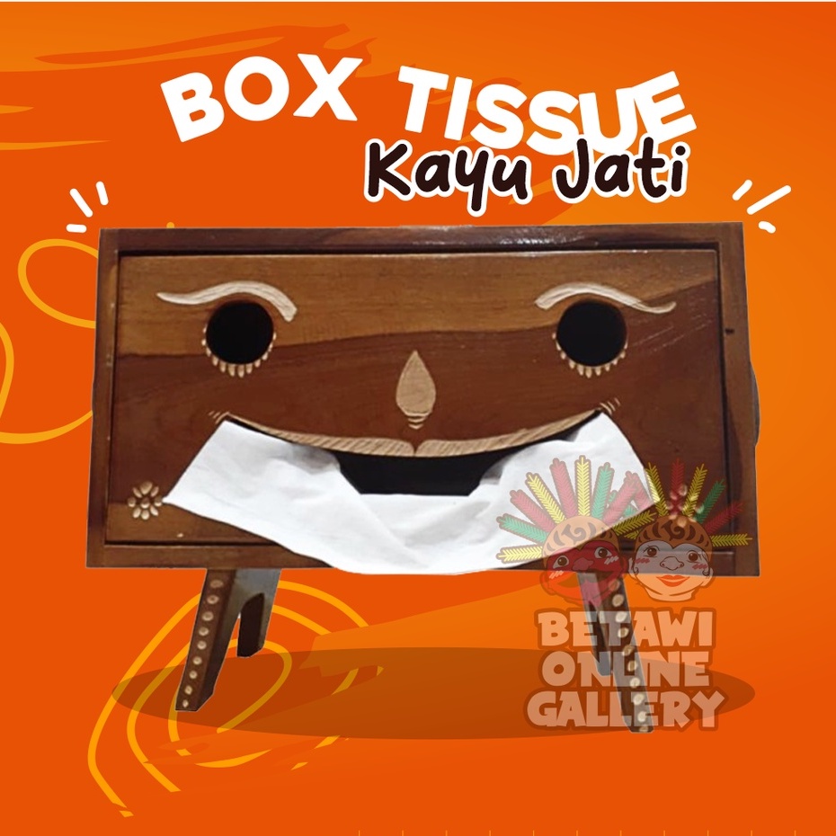 Kotak Tisu Kayu Jati / Kotak Tisu Smile / Tempat Tisu Kayu Jati