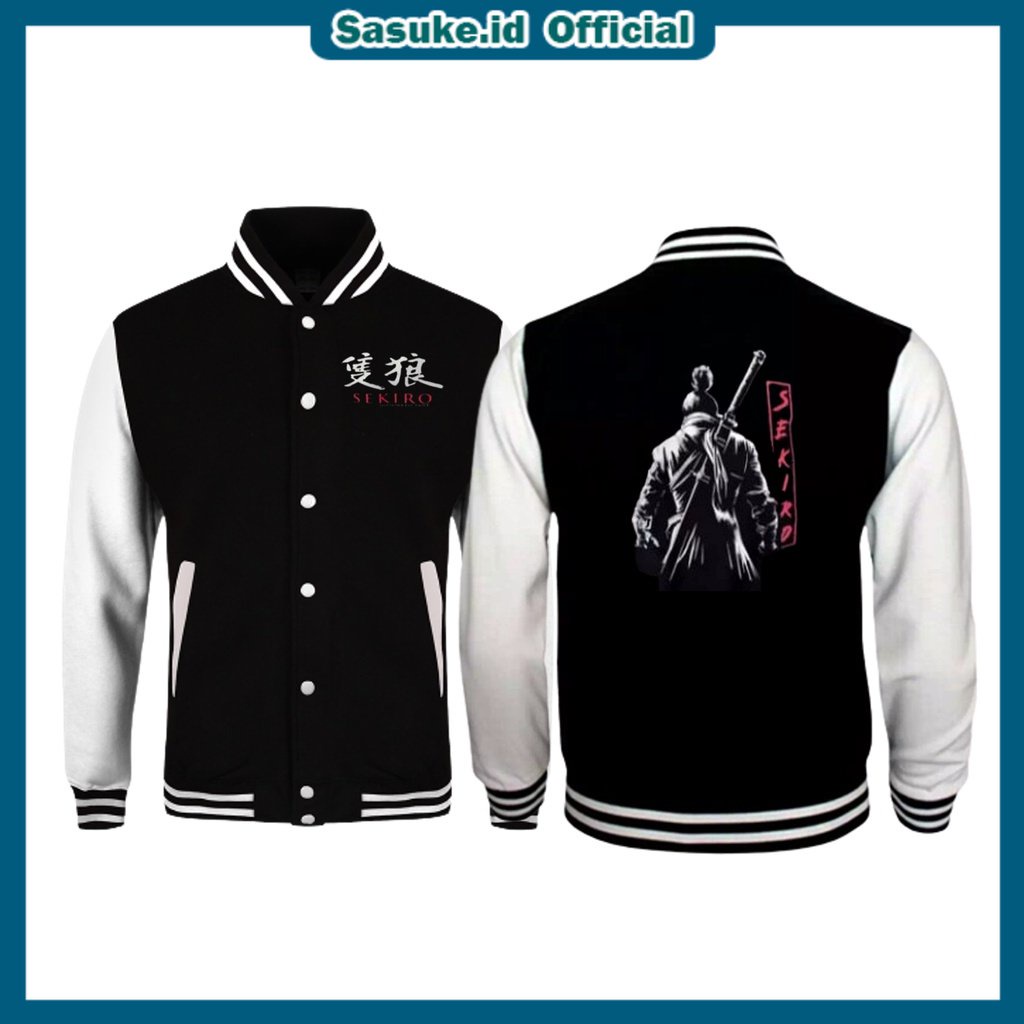 Sasuke&gt; Jaket Bisbol Samurai Pria Jepanese Jumper Bisbol Samurai Motif Jepanese Flecee Full Sablon Unisex