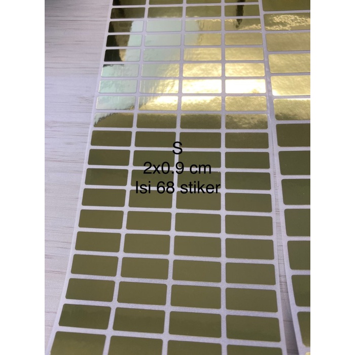 

Label Nama Stiker Waterproof Sticker anti air Putih Gold Pink Silver S - Gold Gloss, S