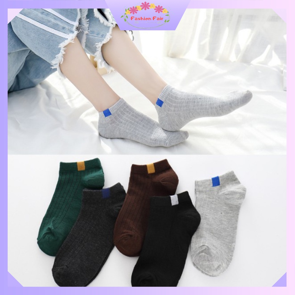 [IMPOR] Fashion Fair - Kaos Kaki Pendek Semata Kaki Ankle Cute Short Socks Petak Kotak