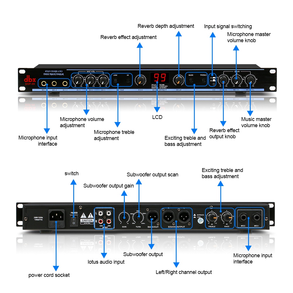 dsp-99 suara front-end profesional DSP99 efek produk efek karaoke reverb profesional COD