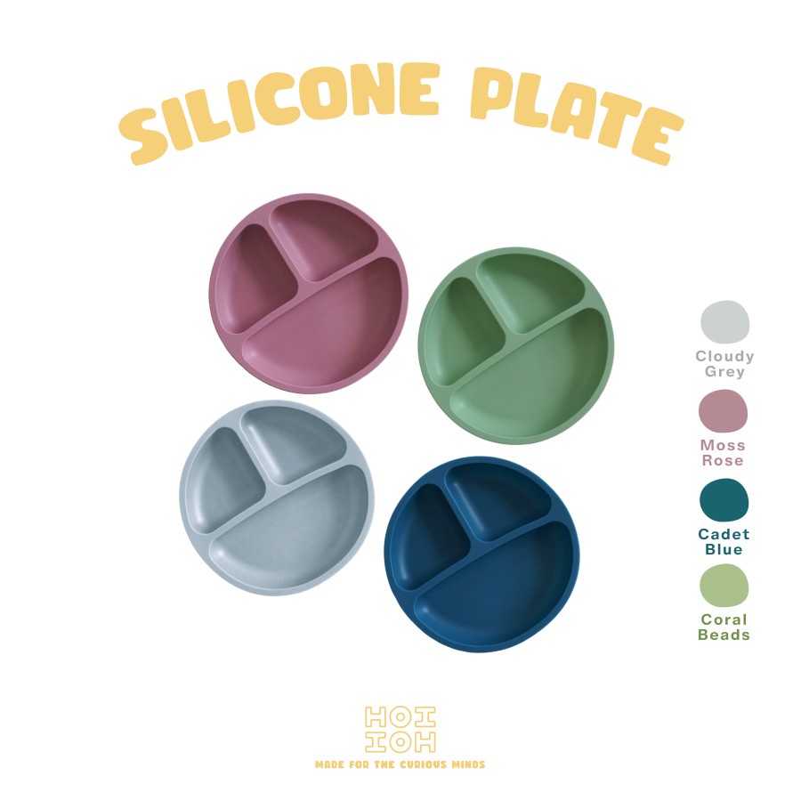 HOI HOI Baby Silicone Plate / Piring Makan Bayi Silikon