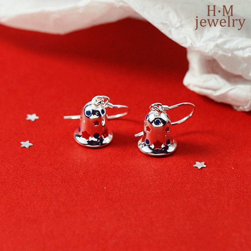 Anting Tusuk Sterling Silver 925 Model Lonceng Natal Untuk Wanita