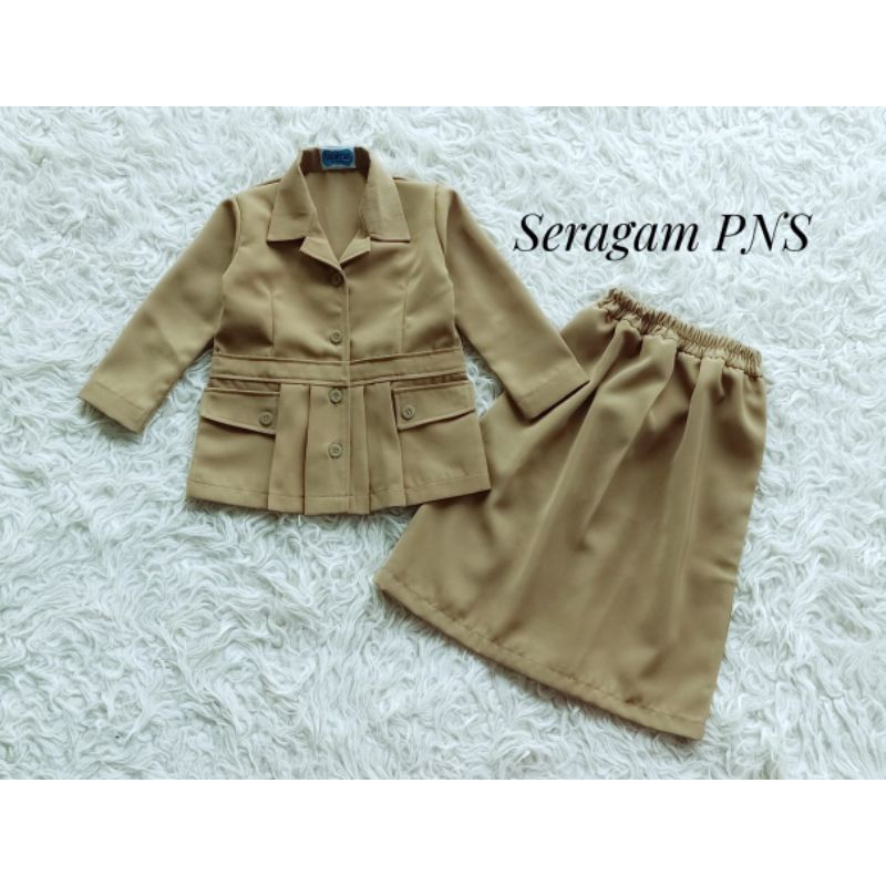 SERAGAM PNS ANAK DAN DEWASA /BAJU PNS ANAK/ STELAN PNS ANAK /SERAGAM PNS NEWBORN