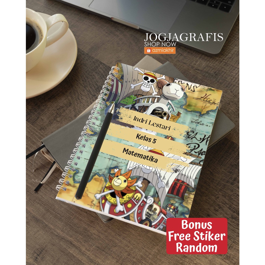 

Buku Spiral Notebook Anime One Piece A5 Custom Desain / BUKU TULIS CUSTOM Notebook Ring Spiral