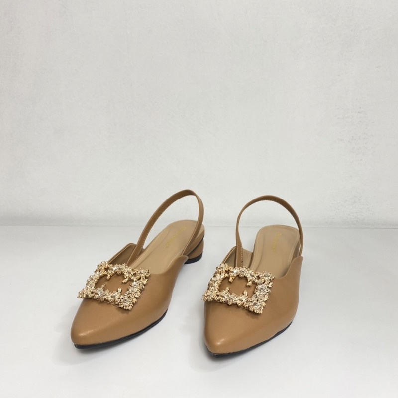 Onlashoes Flatshoes Wanita terbaru PB06 Variasi Kotak Mutiara