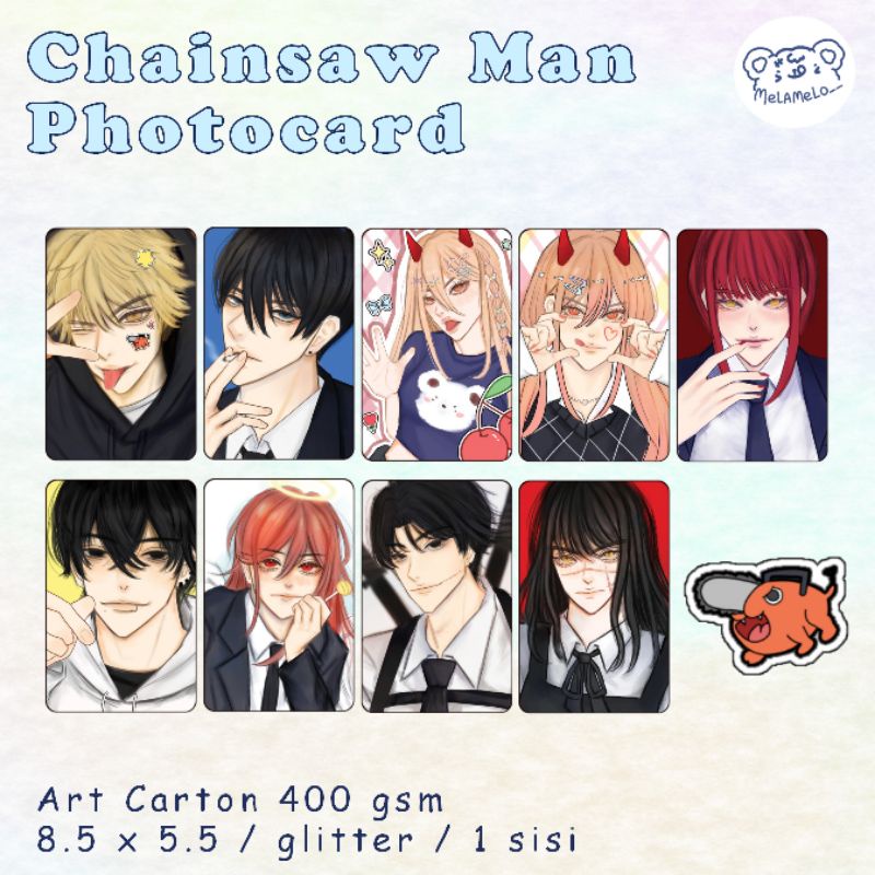 Chainsaw Man Photocard Pc Fanmerch Fanart Polaroid Anime