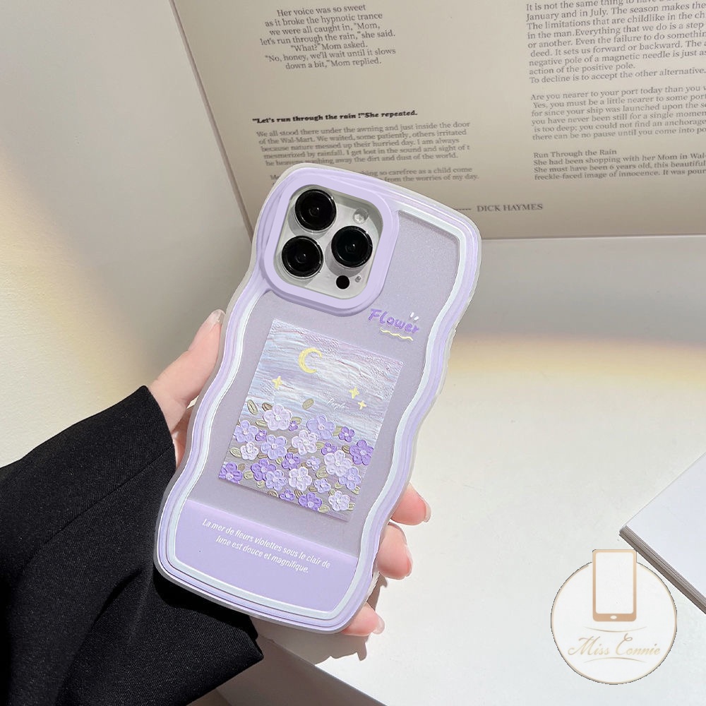 Soft Case Motif Bunga Ungu Untuk IPhone 11 14 Plus 12 13 14 Pro Max 6 6s 7 8 Plus XR X XS Max 11 Pro Max SE 2020