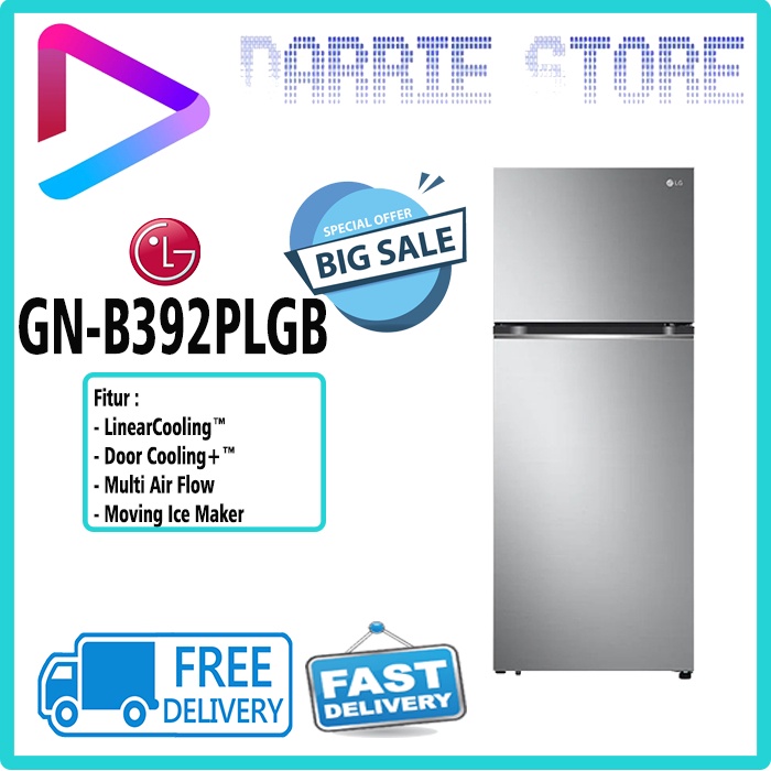 LG GN-B392PLGB KULKAS LG 2 PINTU GNB392PLGB GNB392 GN-B392 392PLGB