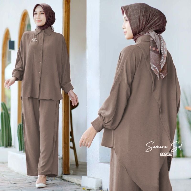 Fashion MUSLIM, baju wanita, baju stelan wanita, setelan, stelan, Baju stelan, fashion wanita, one set. Samara One Set