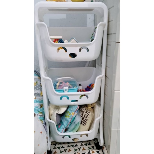 SVEA BIGGY SMILE Multifunction Storage /Rak Susun Serbaguna 3 Tingkat + Roda