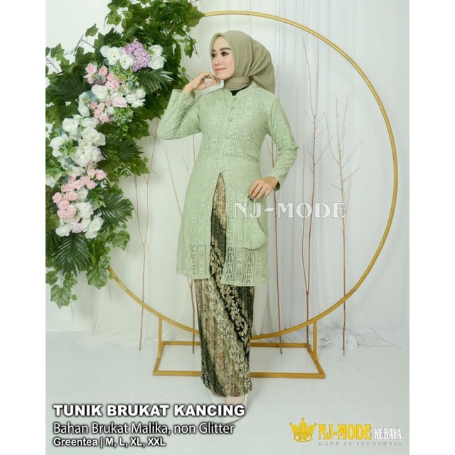 Kebaya Tunik Busui Brukat Malika Modern / Kebaya Pesta / Kebaya Kondangan / Kebaya Seragam / Kebaya Brukat / Kebaya / Kebaya Brukat Non Gliter