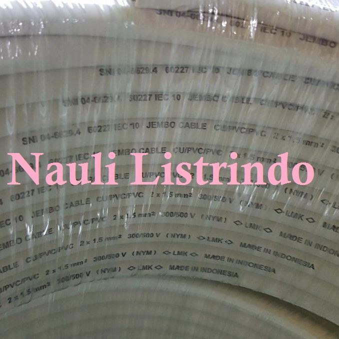 Kabel Nym 2 X 1.5 Mm Jembo Cable (Putih) ; 1 Roll = 50Meter - Kabel NYM Jembo 2x1,5mm