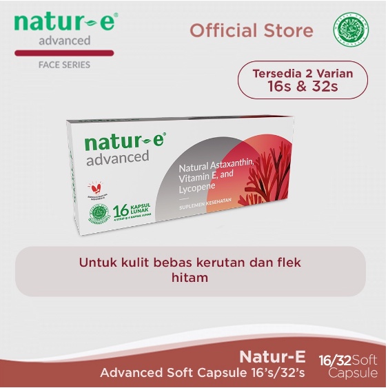 Natur-E Suplemen Kulit 16 - 32 Kapsul SERIES / NATUR E Soft Capsule / Vitamin E