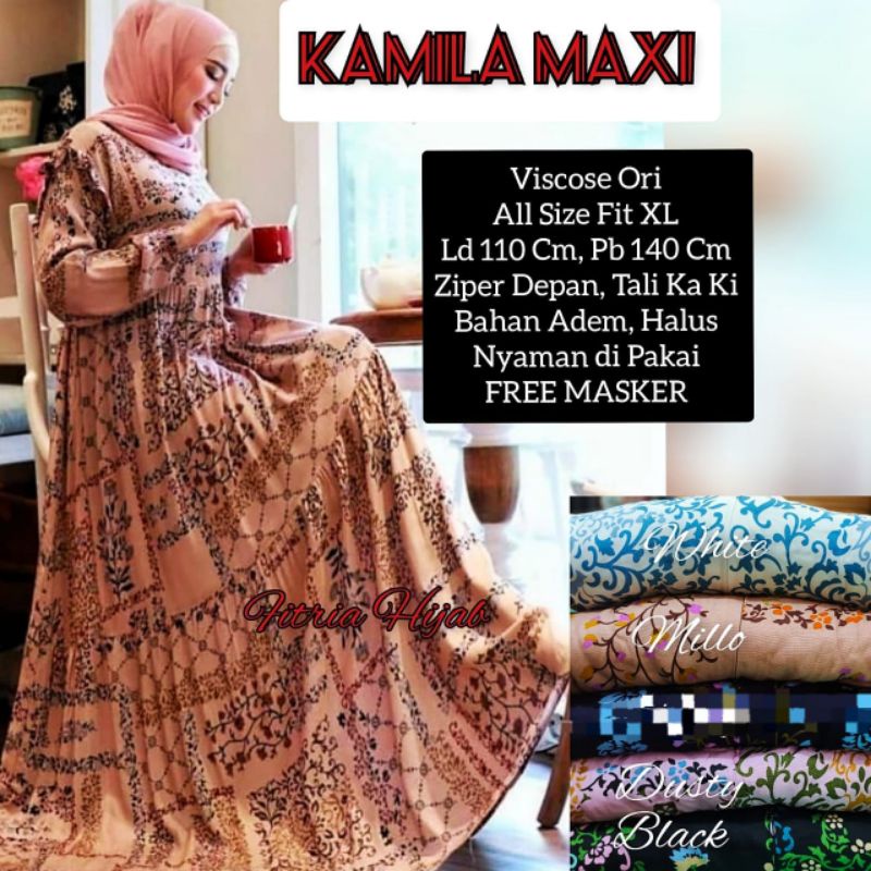 KAMILA DRESS JUMBO MOTIF || RAYON VISCOSE || FITRIA