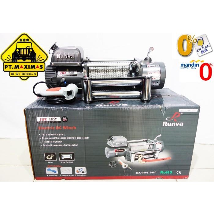 RUNVA Electric Winch EWX-12000 24 VOLT Kapasitas 5,4 ton