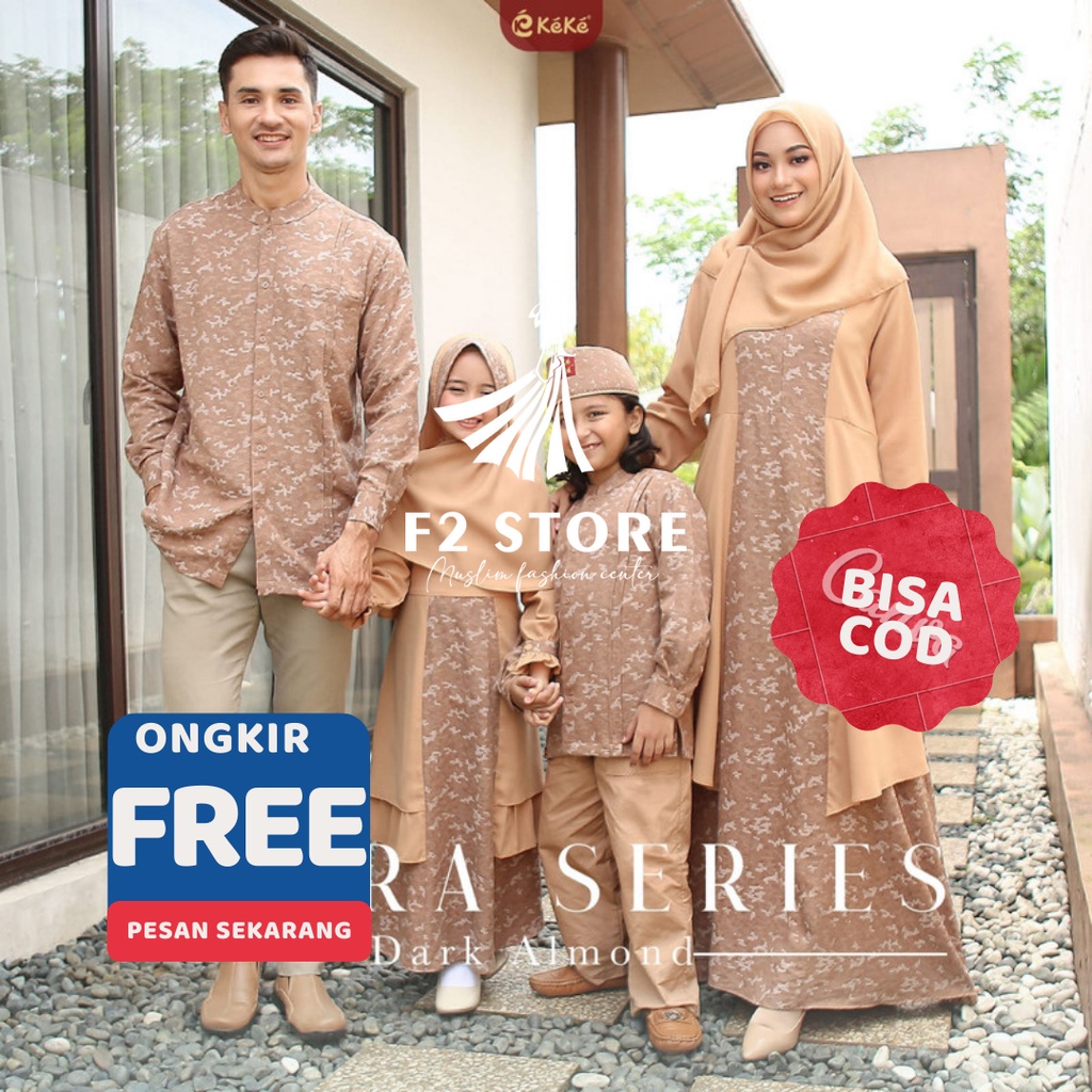 BUSANA MUSLIM SARIMBIT COUPLE KEKE ORIGINAL - YUSRA SERIES 2118 DARK ALMOND