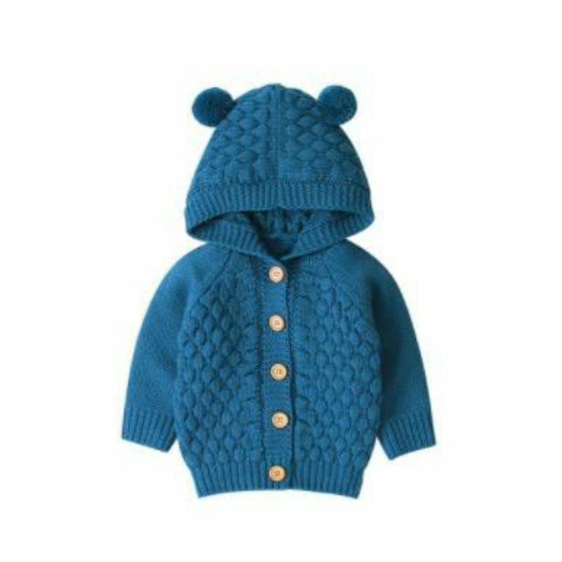 Jaket Bayi Rajut Jaket Rajut Bayi Laki-laki&amp;Perempuan Popcorn Rajut Halus Lembut Cardigan Popcorn Pompom Jaket Bayi Rajut Baju cardigan rajut bayi Baju bayi Jaket bayi rajut cardigan bayi baju rajut hoodie