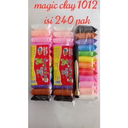 Magic Clay 12 warna/Plastisin Malam