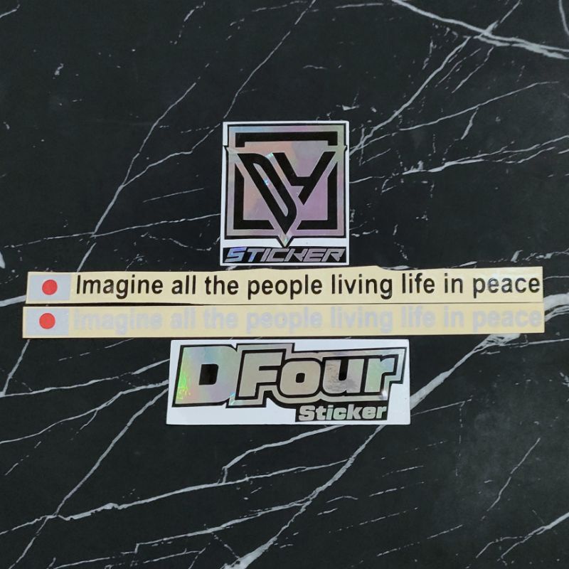 STICKER JEPANG IMAGINE ALL THE PEOPLE LIVING LIFE IN PEACE CUTTING