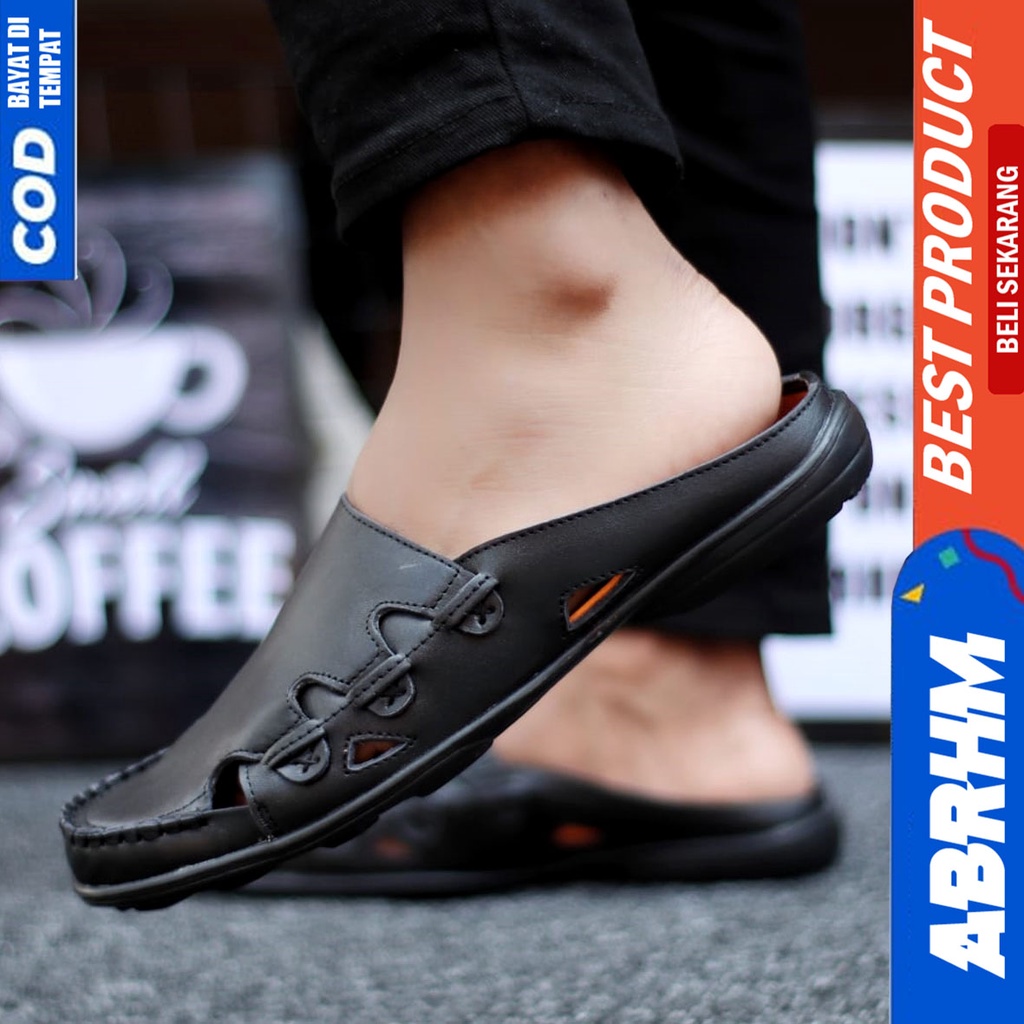 Abrhm Owen - Sepatu Sandal Pria Casual Kulit Asli Santai