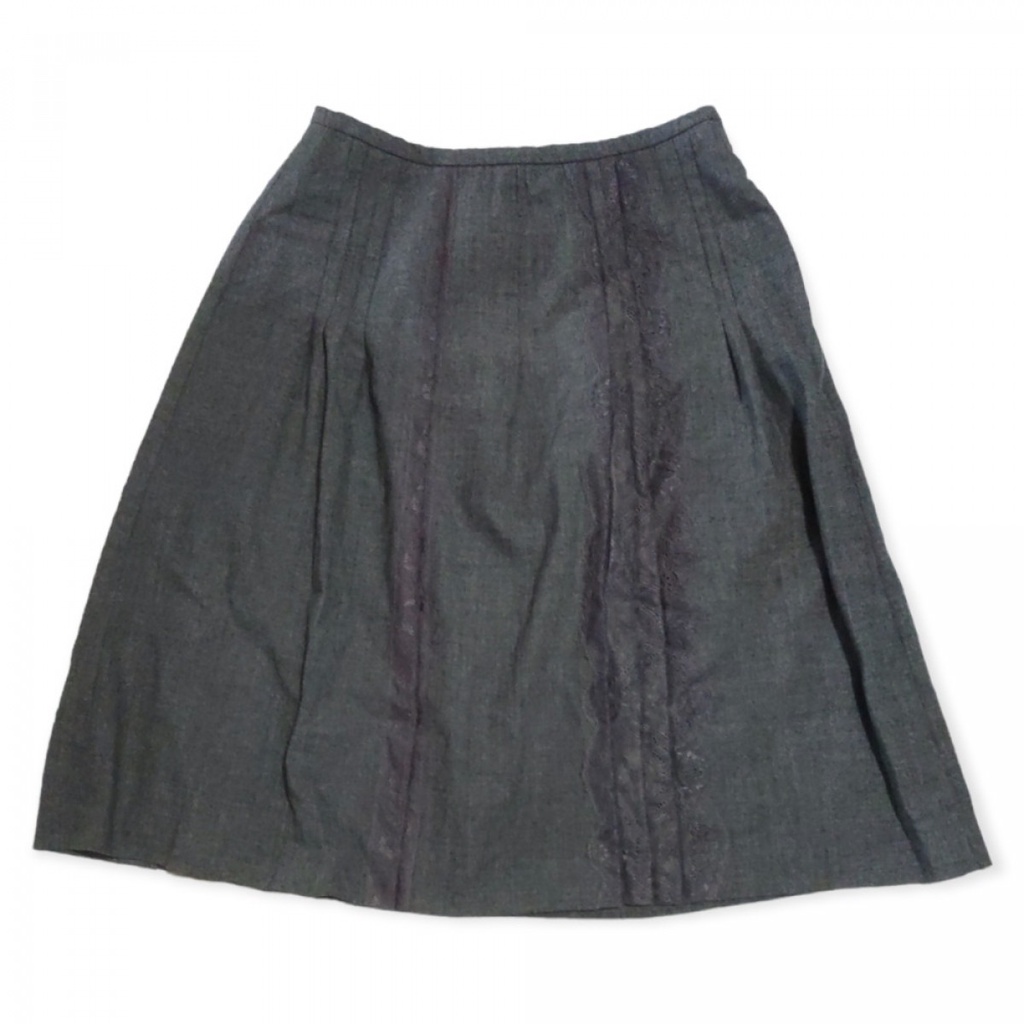 ZOOC skirt grey rok pendek wafel renda import full furing satin