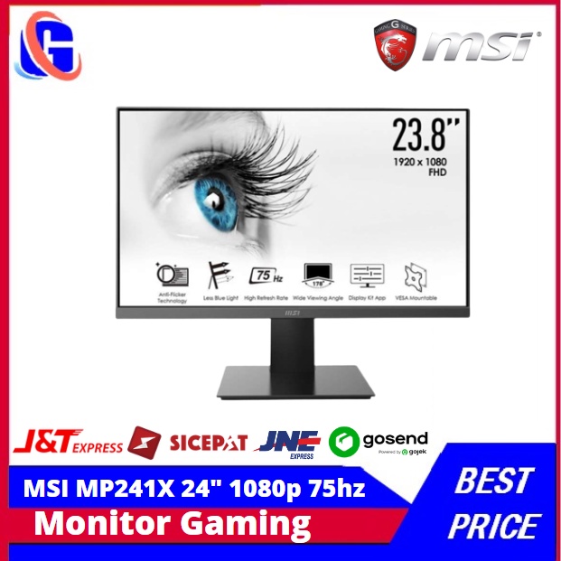 Monitor LED MSI MP241X 24&quot; 1080p 75hz VGA HDMI Vesa 75 x 75mm - MP241X