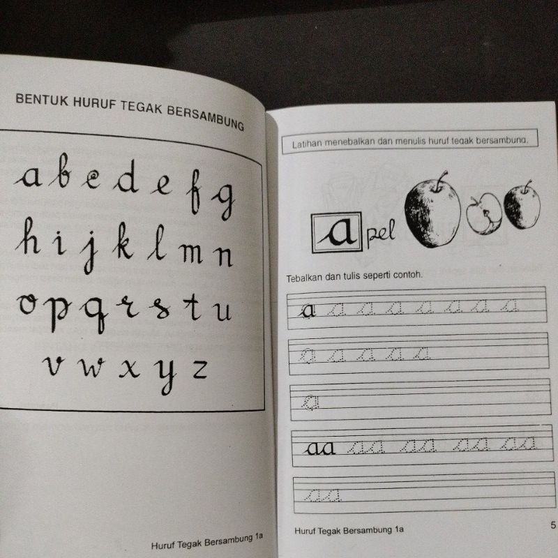 buku belajar menulis huruf tegak bersambung 1a&amp; 1b (15x24cm)