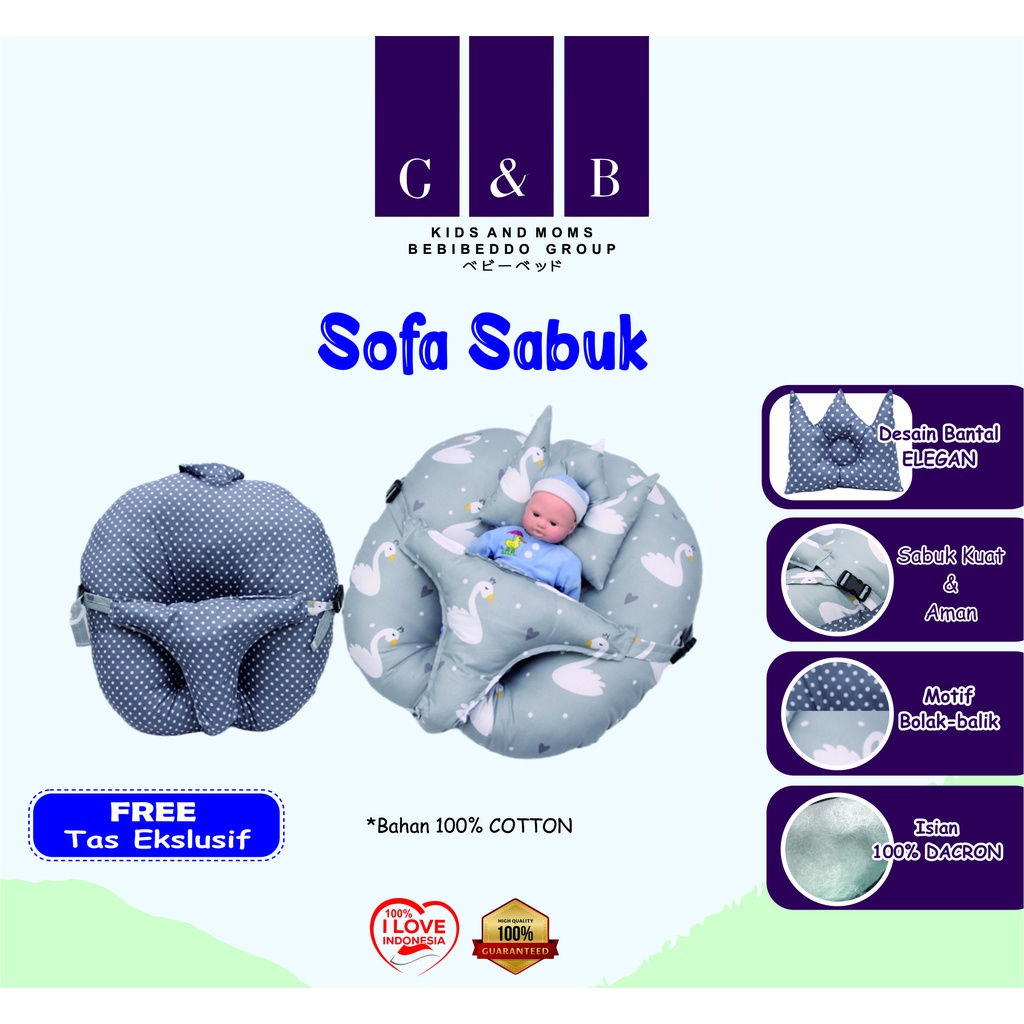PREMIUM KASUR BAYI MULTIFUNGSI SOFA BAYI DENGAN GESPER SAFETY BELT PREMIUM TEBAL FREE BANTAL PEYANG CROWN