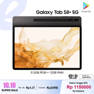 Asli Terbaru Tablets PC Galaxy Tab S8 12GB + 512GB Tablet Android  8 Inci Layar Besar Full Screen Wifi 5G Dual Sim Untuk Anak Belajar