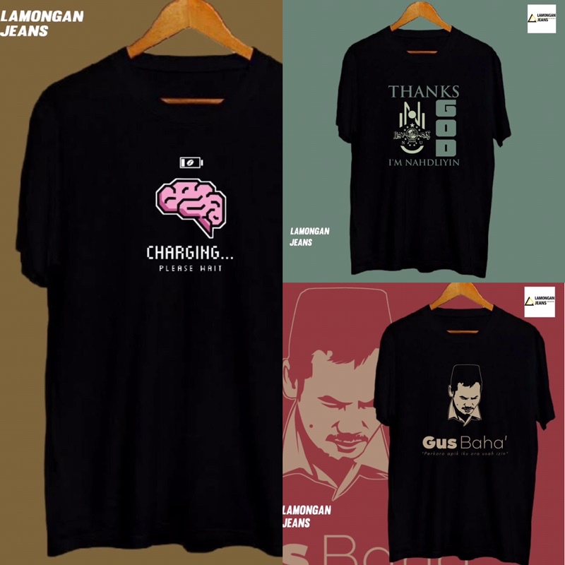 Kaos Distro 24s NU Nahdlatul Ulama Santri Islam Maarif IPNU IPPNU Gus Baha Brain Charging Otak Over 