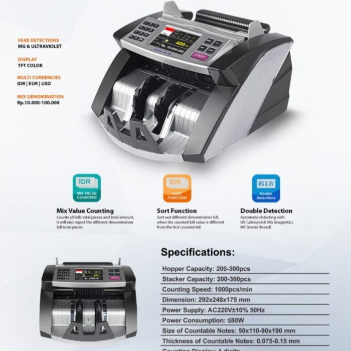 

NEEDTEK ND 100 VALUE COUNTING - MESIN HITUNG UANG/BILL COUNTER ND100