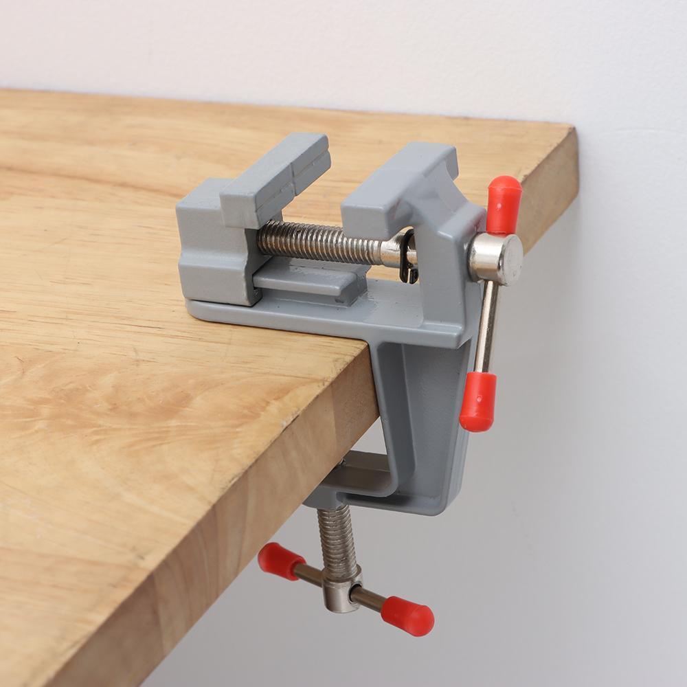 Solighter Vice Clamp On Table Alat Mini 3.5 &quot;Alumunium Bench Vise