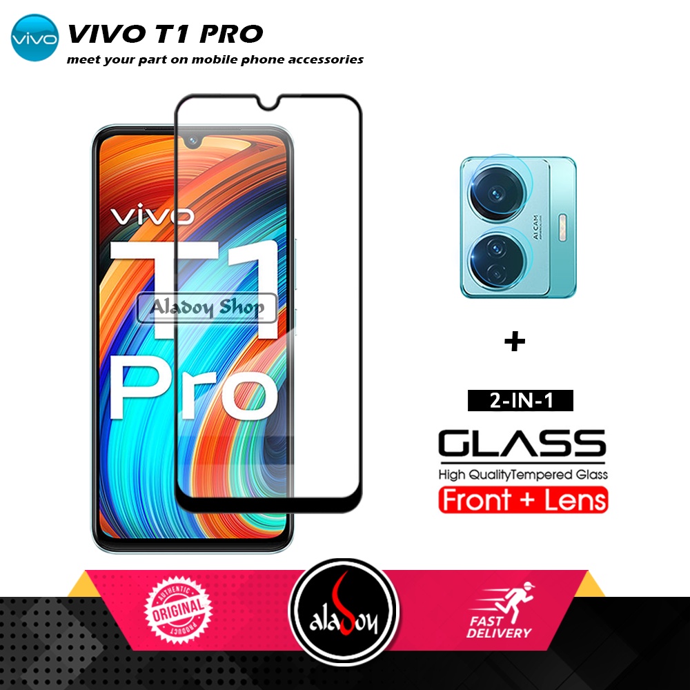 PAKET Tempered Glass Layar Vivo T1 Pro Free Tempered Glass Camera