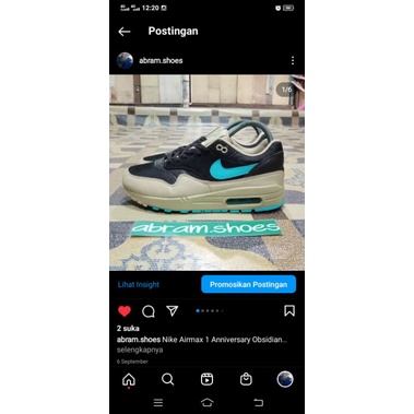 Nike Airmax 1 anniversary obsidian size 42