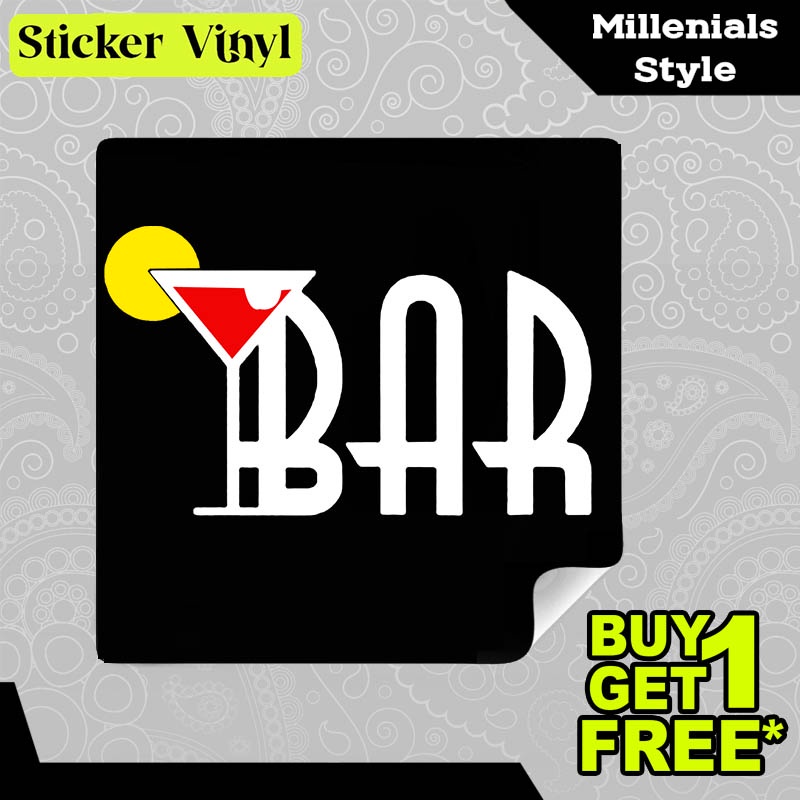 

Stiker Sticker Bar Cafe Tempat Nongki Gaul Gambar Unik Desain Keren dan Kekinian Aesthetic Bahan Vinyl Satuan Anti Air