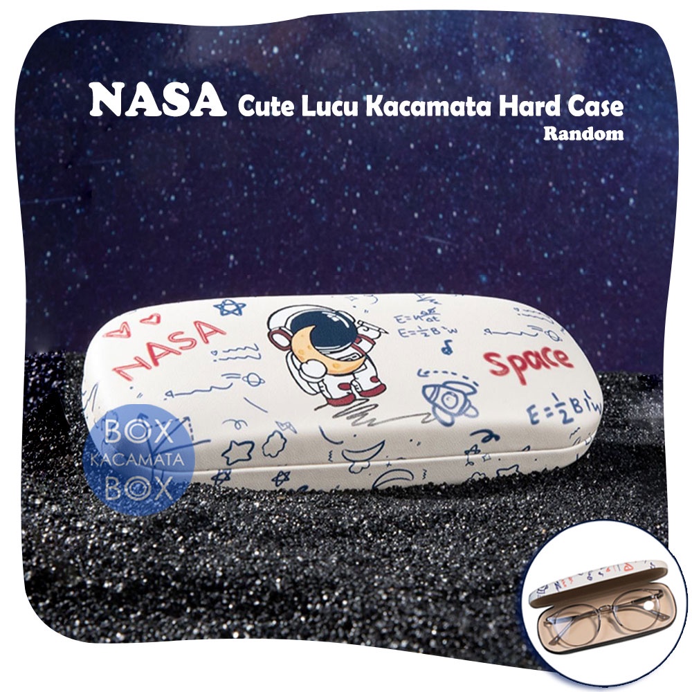 Box / Tempat Kacamata Hard Case Cepuk Magnet Motif Nasa Cute Lucu Trendy Kekinian Random B 8