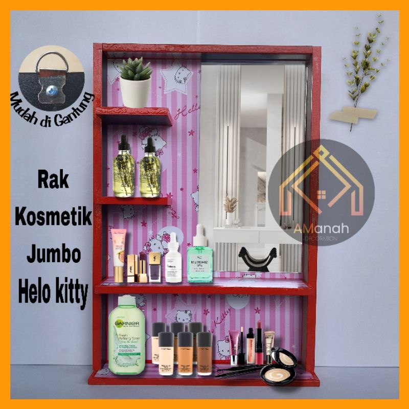 [COD] RAK KOSMETIK GANTUNG JUMBO - RAK KOSMETIK KAYU KOKOH DAN KUAT - RAK ALAT MAKE UP