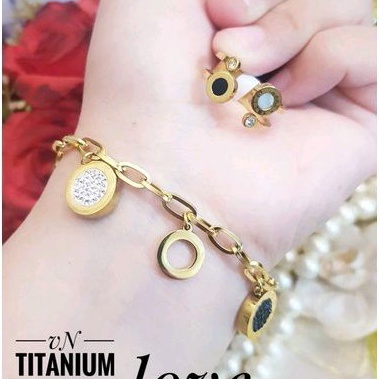 Titanium Set Gelang Cincin Anti Karat 289229