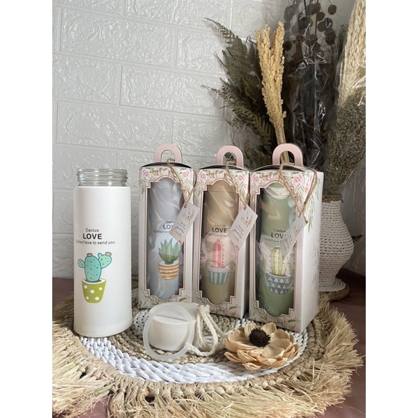 SOUVENIR TUMBLER KAKTUS / BOTOL KAKTUS KACA / TUMBLER KAKTUS / SOUVENIR BOTOL MINUM KACA MURAH / bot