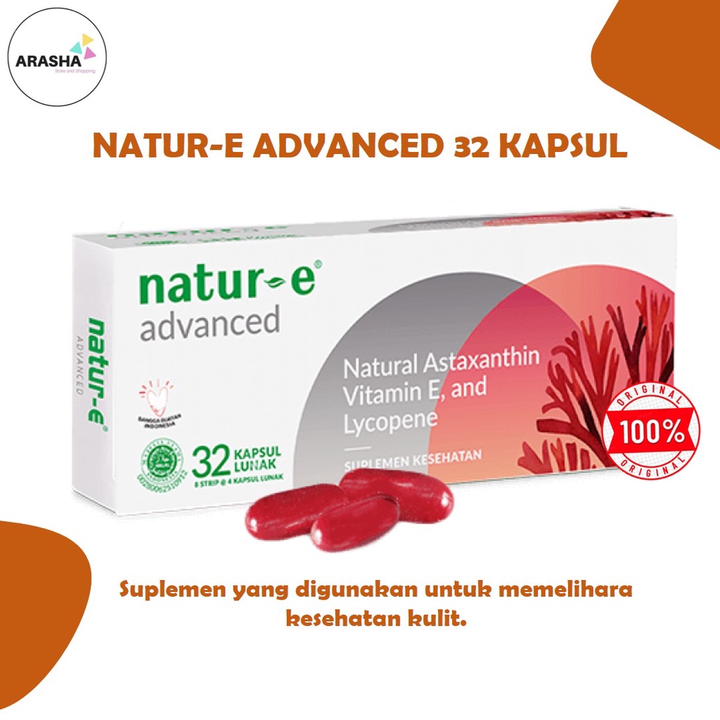NATUR E ADVANCED 32 kapsul Vitamin E/Suplemen Kulit/Suplemen Kecantikan Isi 32 Kapsul
