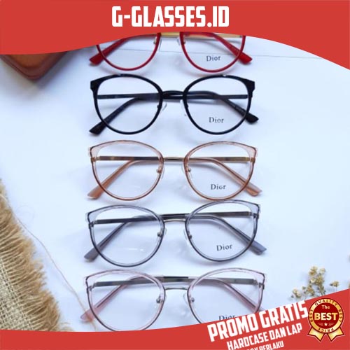 frame kacamata 1780 cat eye oval bisa lensa minus plus silinder GG