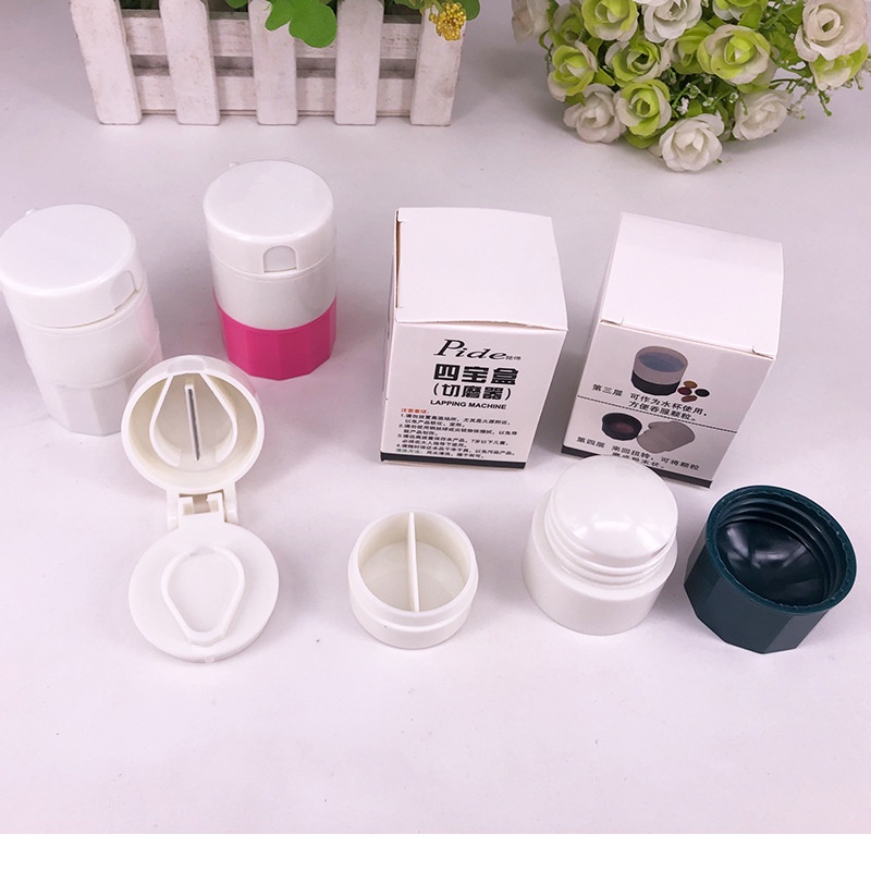 PEMOTONG OBAT PENUMBUK PENGHANCUR ORGANIZER 4 IN 1 PILL CUTTER