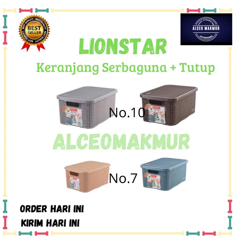 LION STAR - REVO STORAGE BOX NO 7 - NO 10 / KERANJANG SERBAGUNA TUTUP