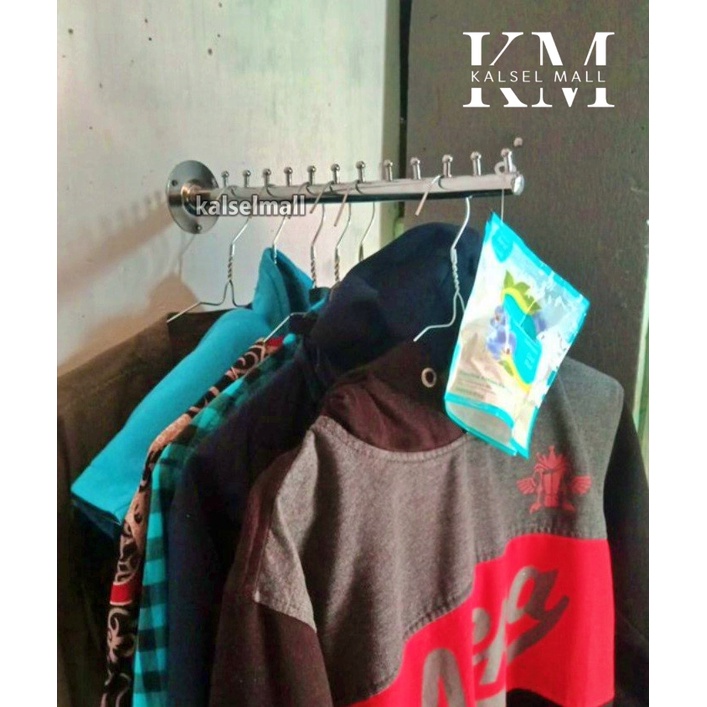 Hanger Gantungan Besi Lurus 12 9 6 Titik Mata Display Toko Butik Distro Baju Celana Tas Pakaian Bahan Stainles Lebih Kuat Kokoh Dinding Tembok Paku ART2