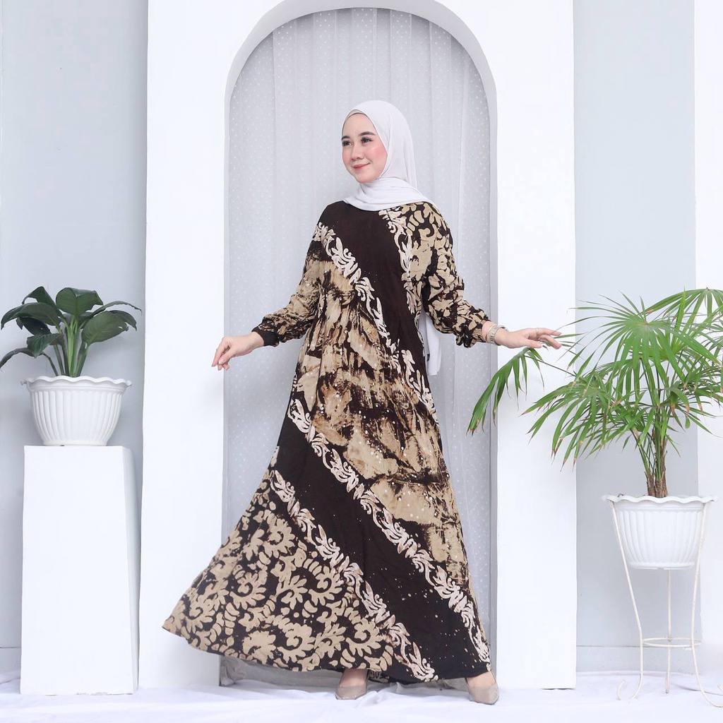 Batikid - Gamis Twill Rayon Cap Malaman Premium Kekinian