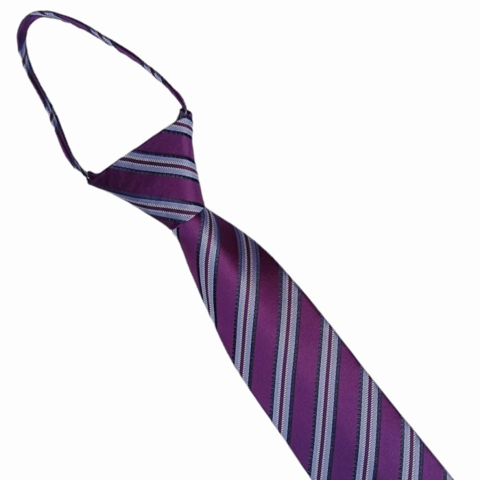 Dasi Pria dasi ungu motif dasi resleting zipper instan siap pakai dasi pria tie - ungu 01(E3H6) Dasi