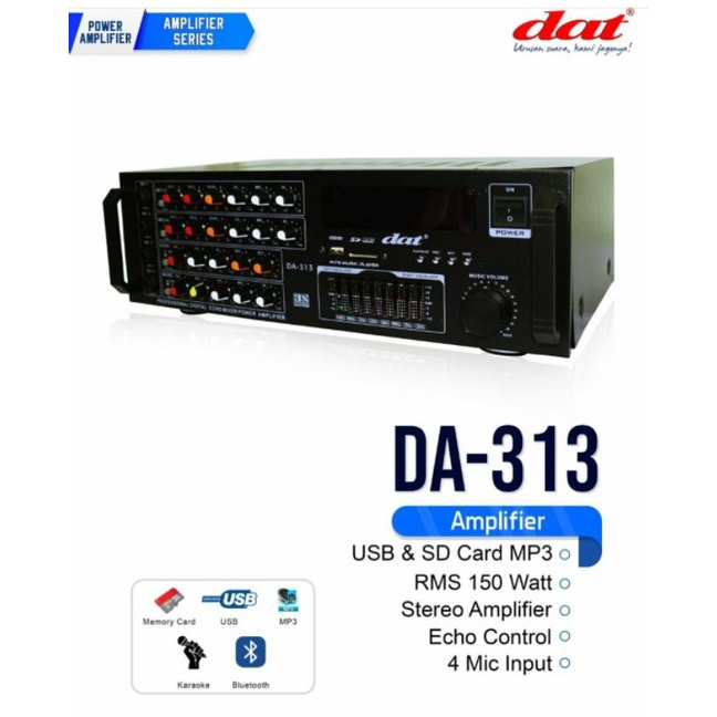 Jual POWER MIXER AMPLIFIER DAT 4 CHANNEL DA 313 BLUETOOTH Shopee
